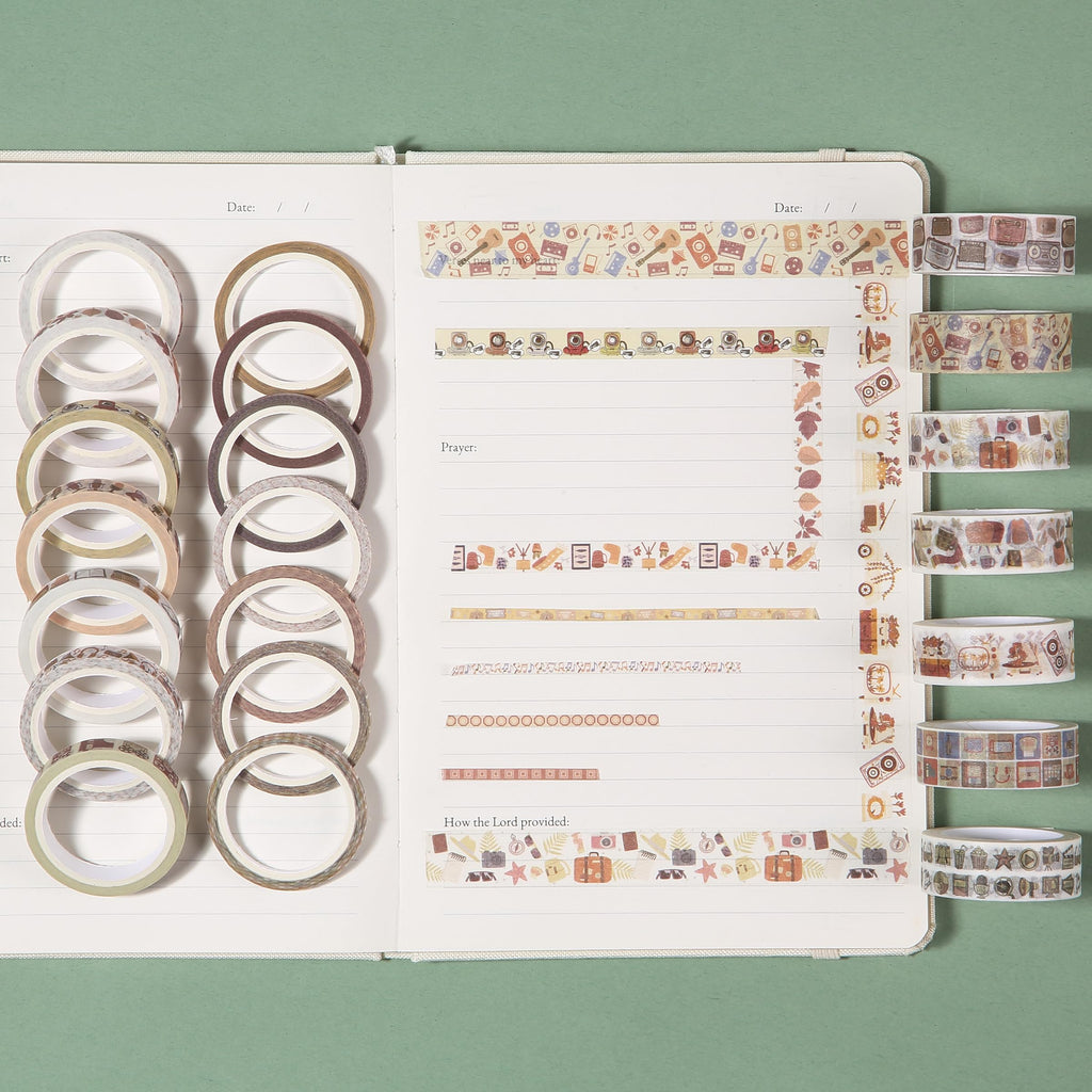 Mr. Pen- Washi Tape Set, 21 Rolls, Assorted Sizes, Floral