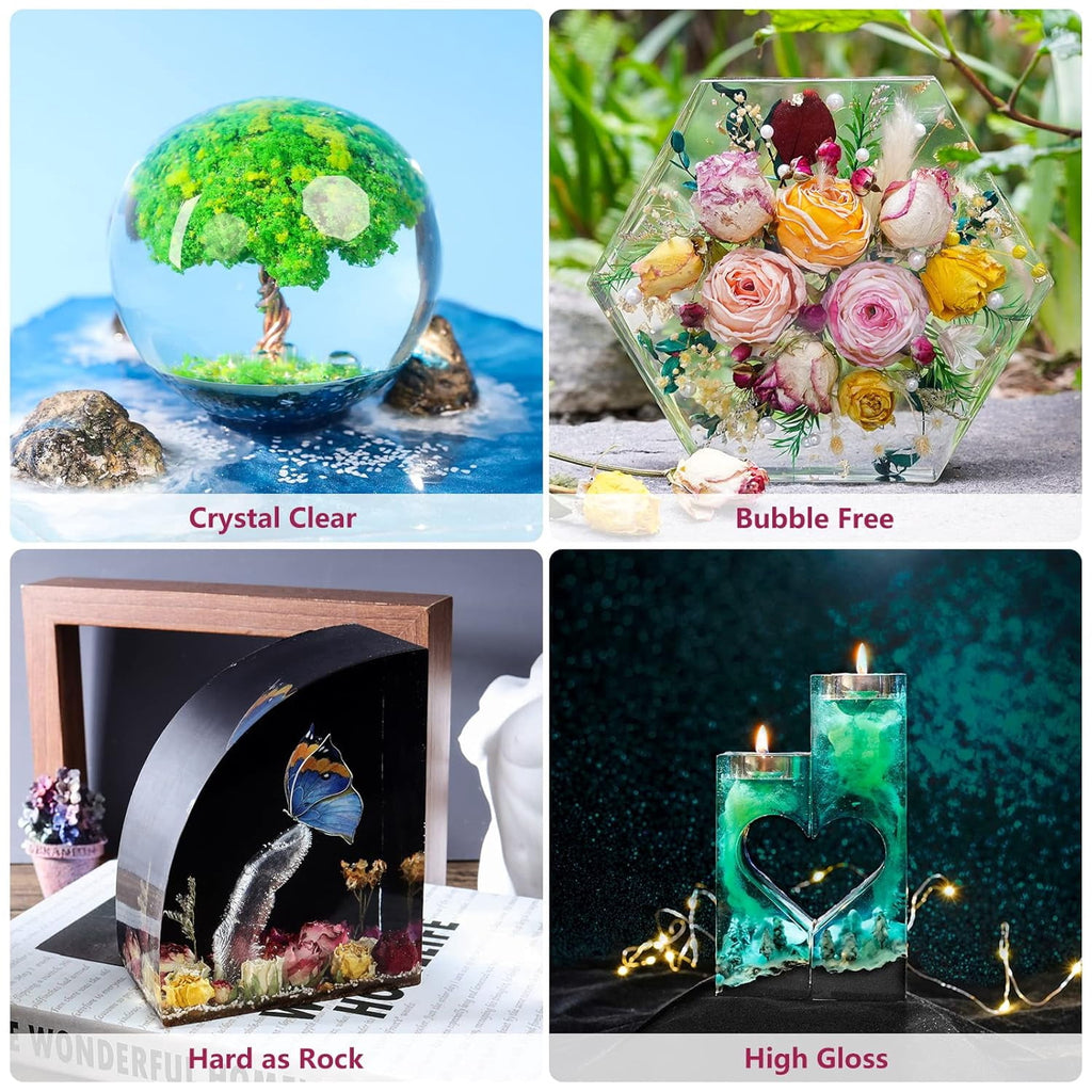 LET'S RESIN 80oz Crystal Clear Epoxy Resin Kit,Bubbles Free Casting Re