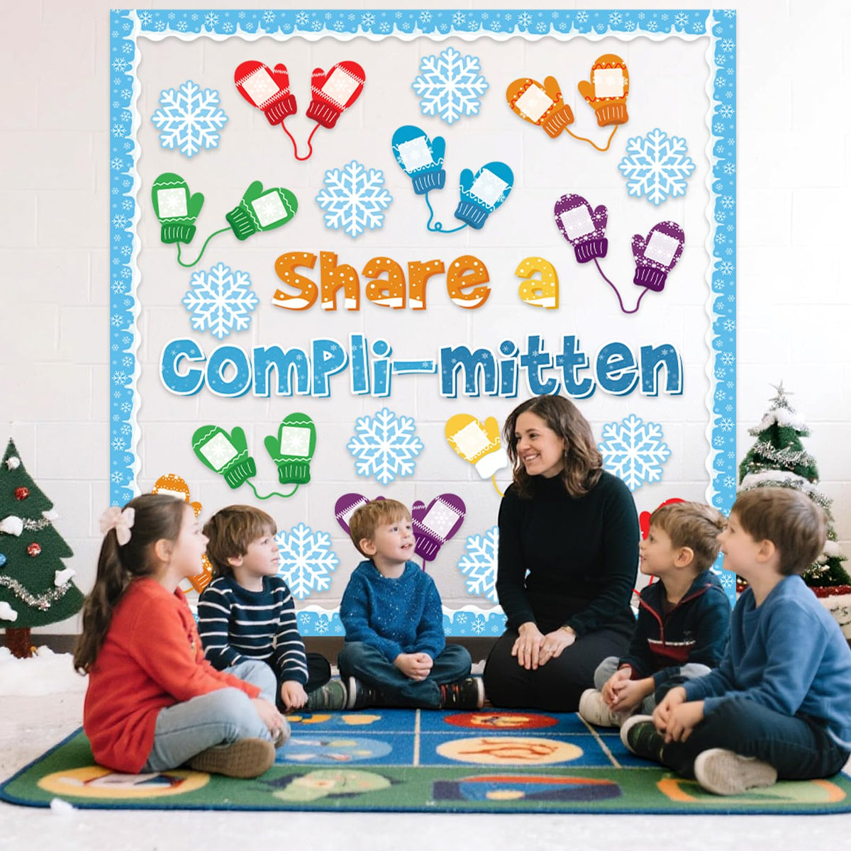 Funrous 71 Pcs Winter Bulletin Board Set Holidays Around The World