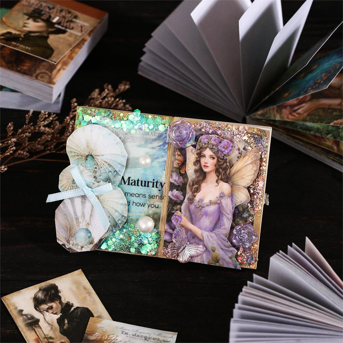 60PCS Twilight Forest Washi Stickers, Mystical Woodland Scenes for Journals, Scrapbooking, DIY Crafts and Gift Wrapping