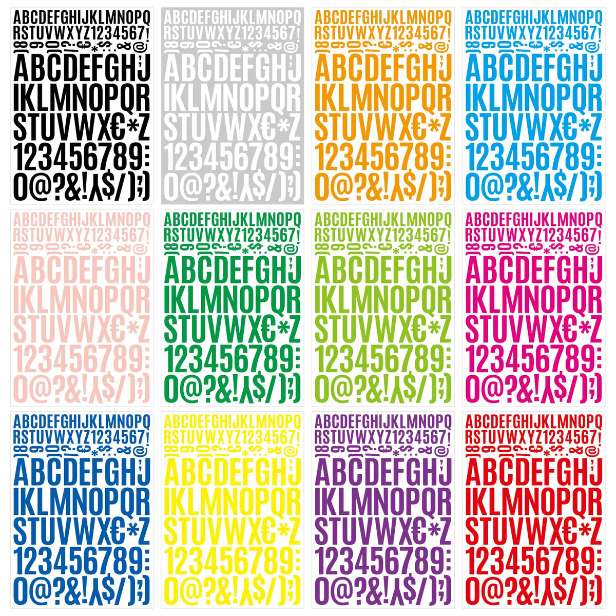 1512 Letter Stickers 12 Sheets Alphabet Stickers Vinyl Self-Adhesive Number Alphabet Vinyl Stickers, Mailbox Numbers Labels DIY Crafts Art Making, Decals for Sign,Scrapbook, Classroom Decor, Door