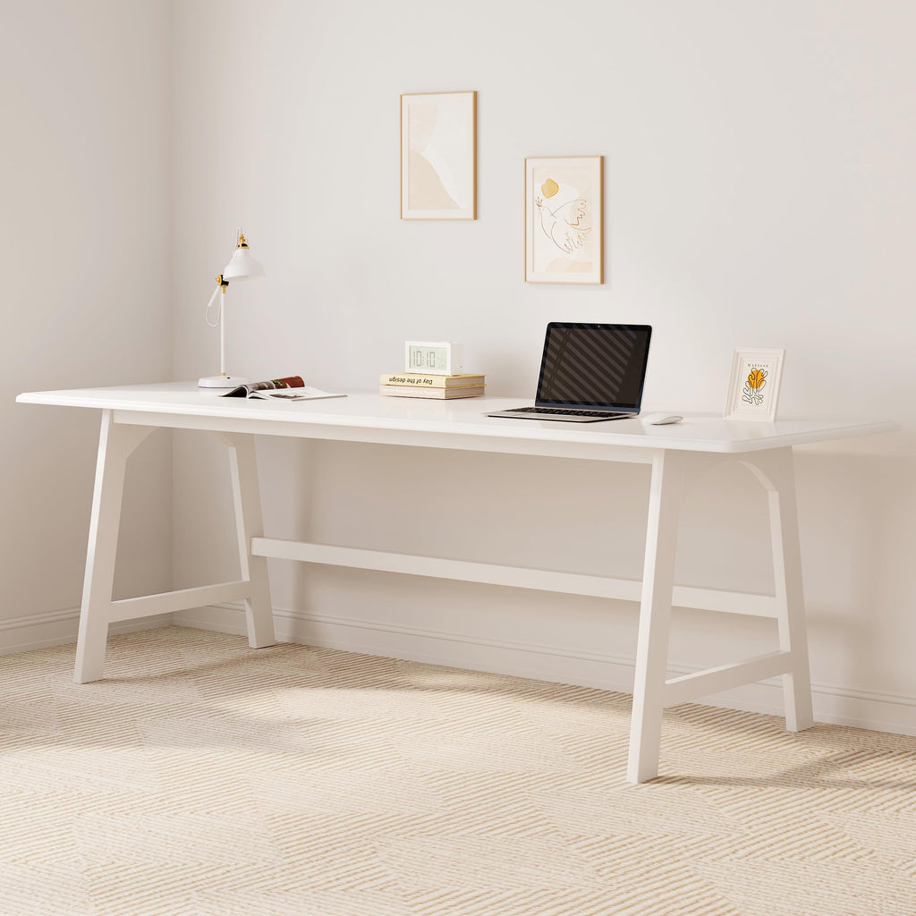 IOTXY Solid Wood Writing Table - 60" W Minimalist PC Computer Desk, Oak