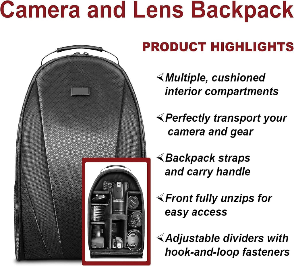 58mm Accessory Bundle for Canon EOS Rebel T7, T6, T5, T3, T100, 4000D, 2000D, 3000D and More with 128GB SanDisk Memory Card, Wide Angle Lens, Telephoto Lens, Tripod, Backpack W/Inspire Digital Cloth