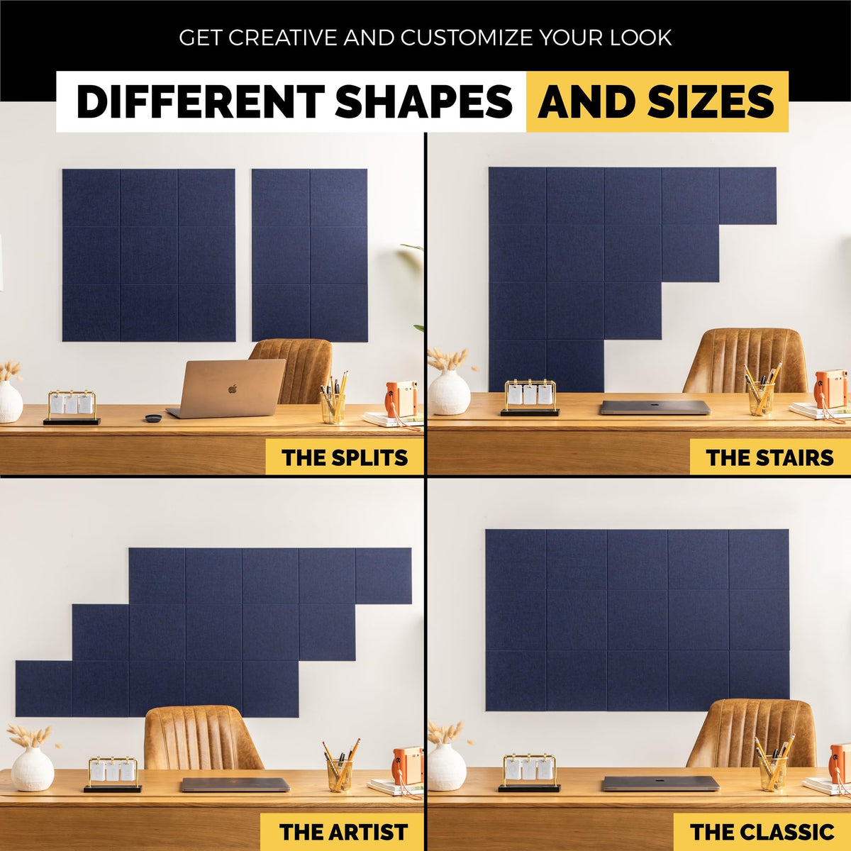 WALLHERO Felt Bulletin Board Tiles, 15-Pack (K–12)
