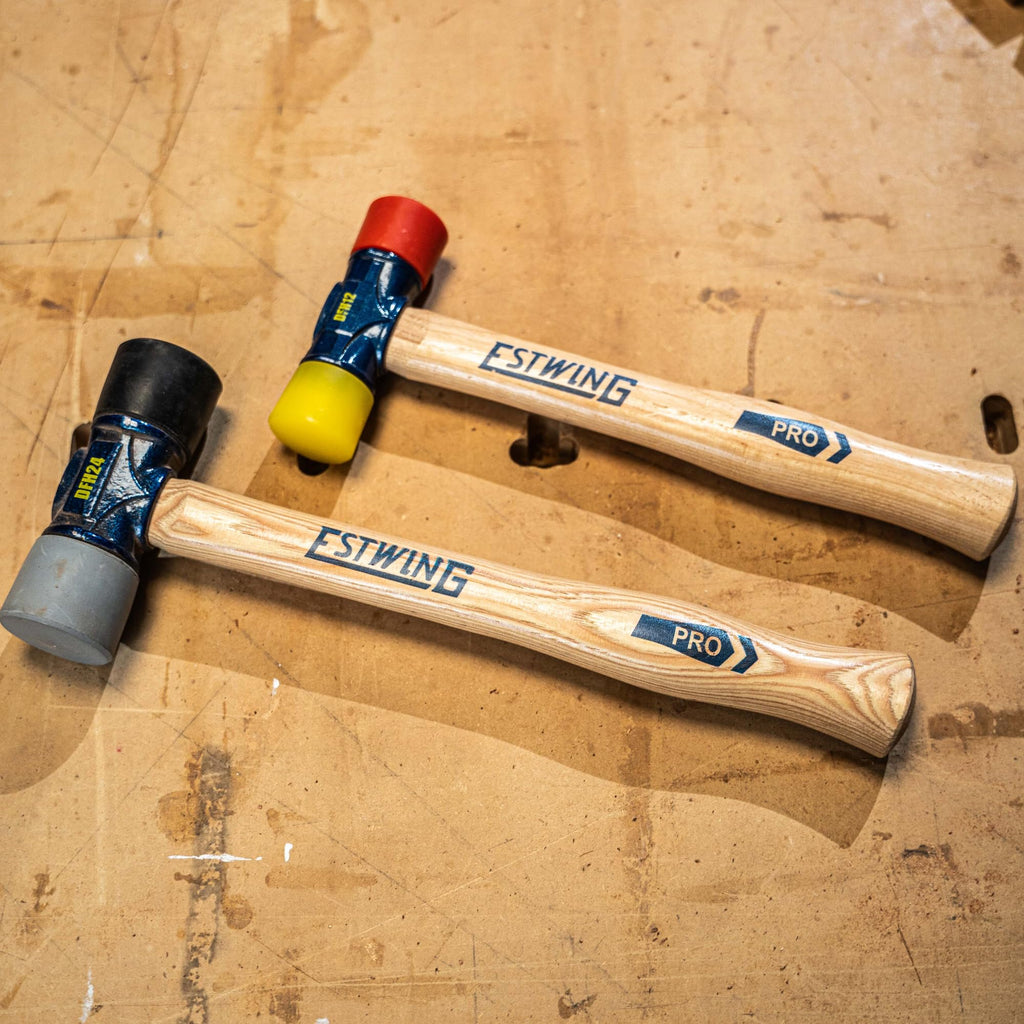ESTWING Rubber Mallet, 12oz Red & Yellow Mallet, DFH12