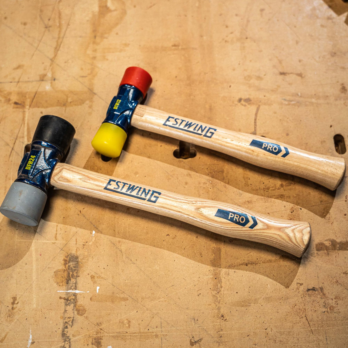 ESTWING Rubber Mallet, 12oz Red & Yellow Mallet, DFH12
