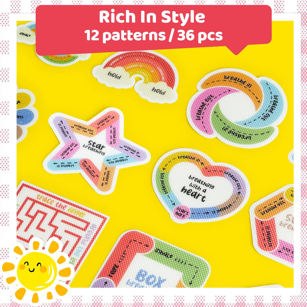 36 PCS Calm Strips for Anxiety Sensory Stickers - Fidget Stickers with Rough Texture - Adhesive Tactile Sensory Strips Anxiety Relief Items for Students, Adults