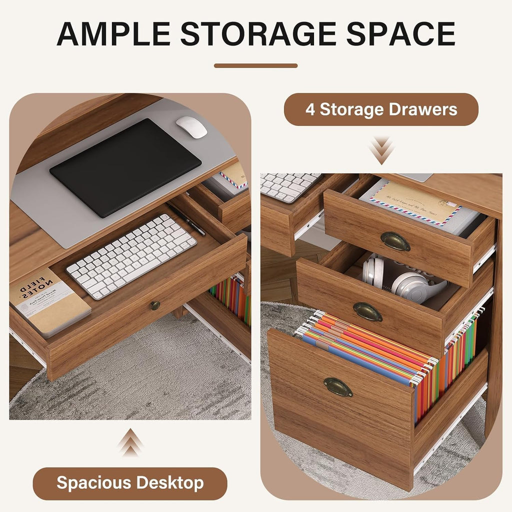 4 EVER WINNER 47-Inch Student Desk with Drawers