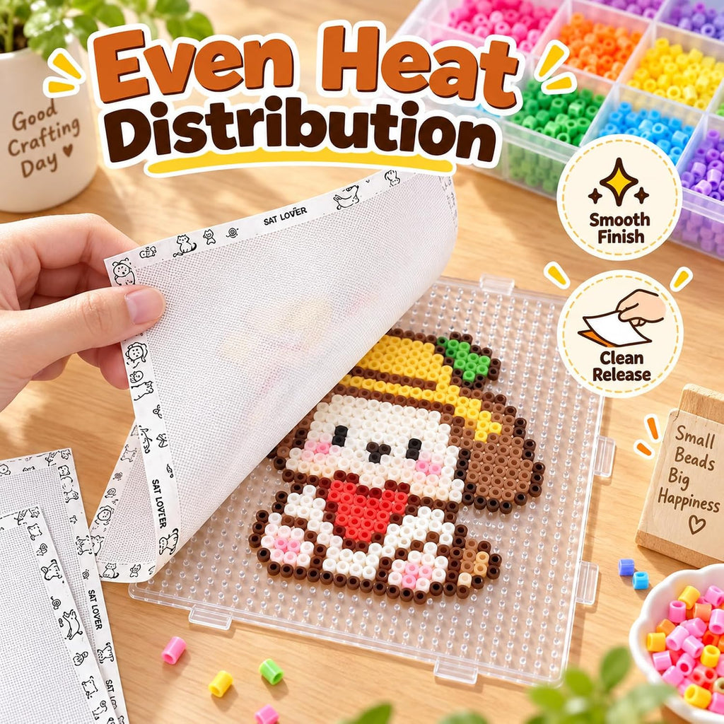 5 Pcs Fuse Bead Ironing Paper, Heat Resistant Melting Sheets for Crafts