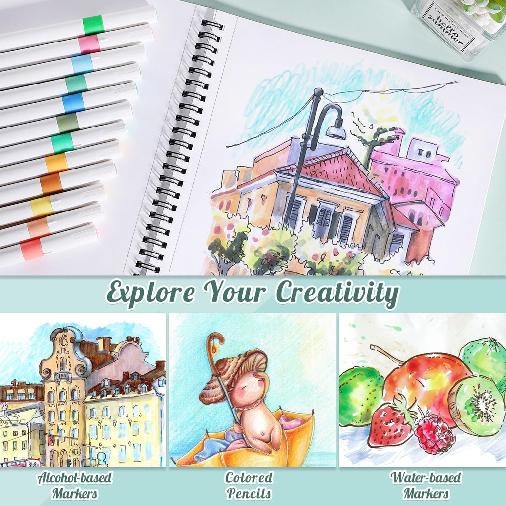 50 Sheets Marker Paper Pad, 7.6 × 7.6 in, 120gsm Alcohol Marker Paper