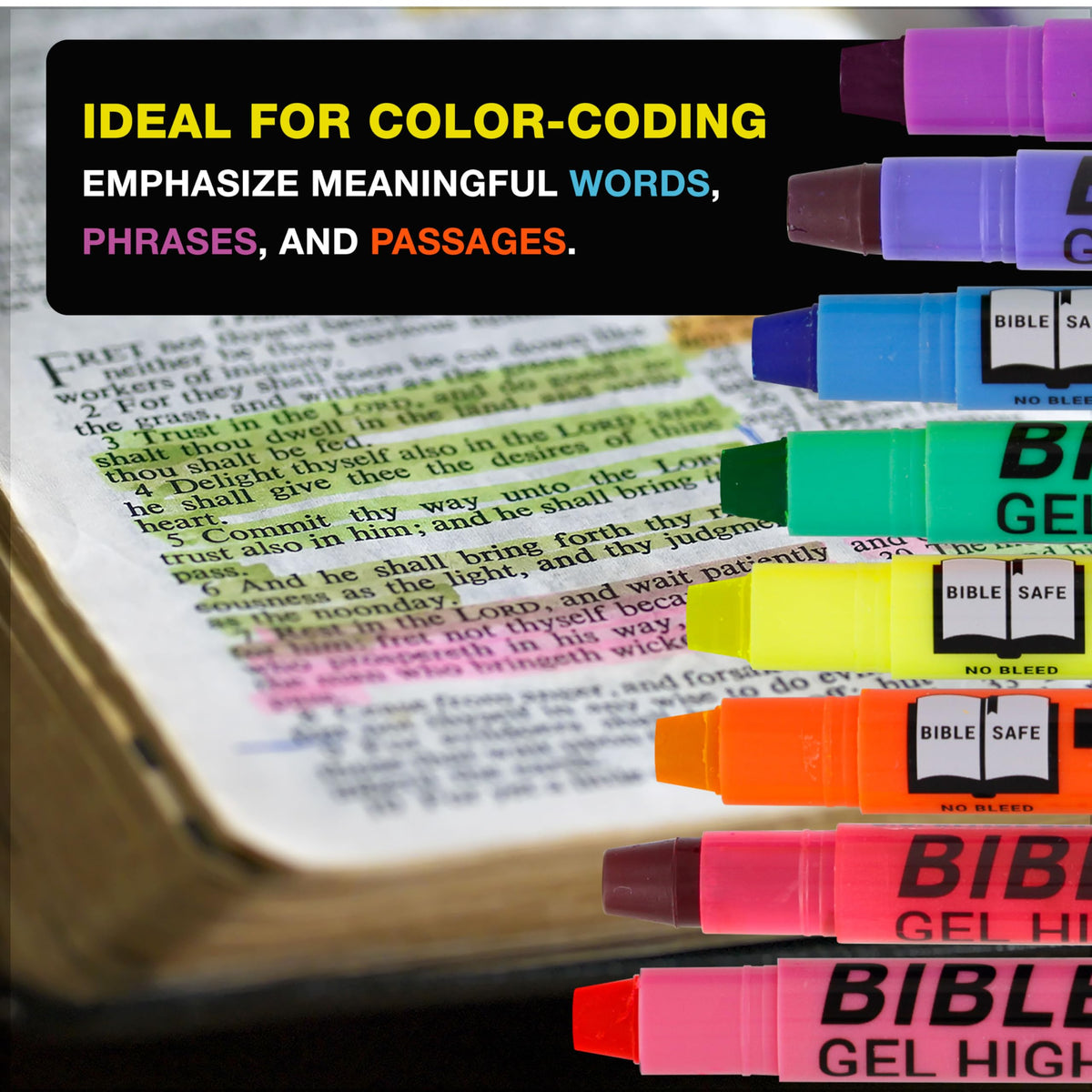 U.S. Office Supply Bible Safe Highlighter, Set of 6 Assorted Colors