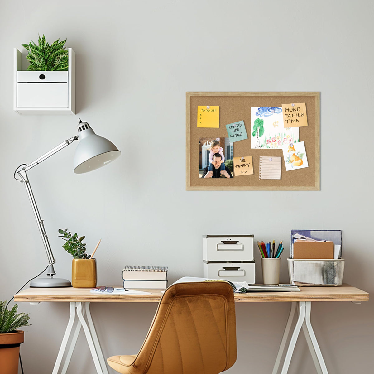 DAHAPYBOO Framed Cork Bulletin Board