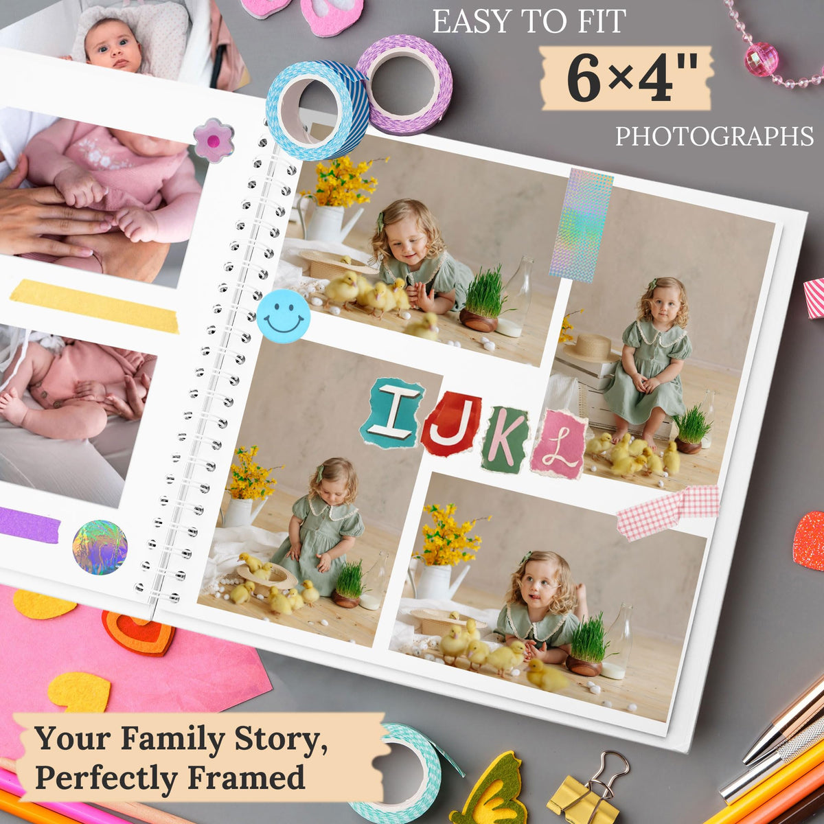 Polaroid Scrapbook Photo Album 7"x7" 20 Sheets 40 Pages Kraft Paper Khaki