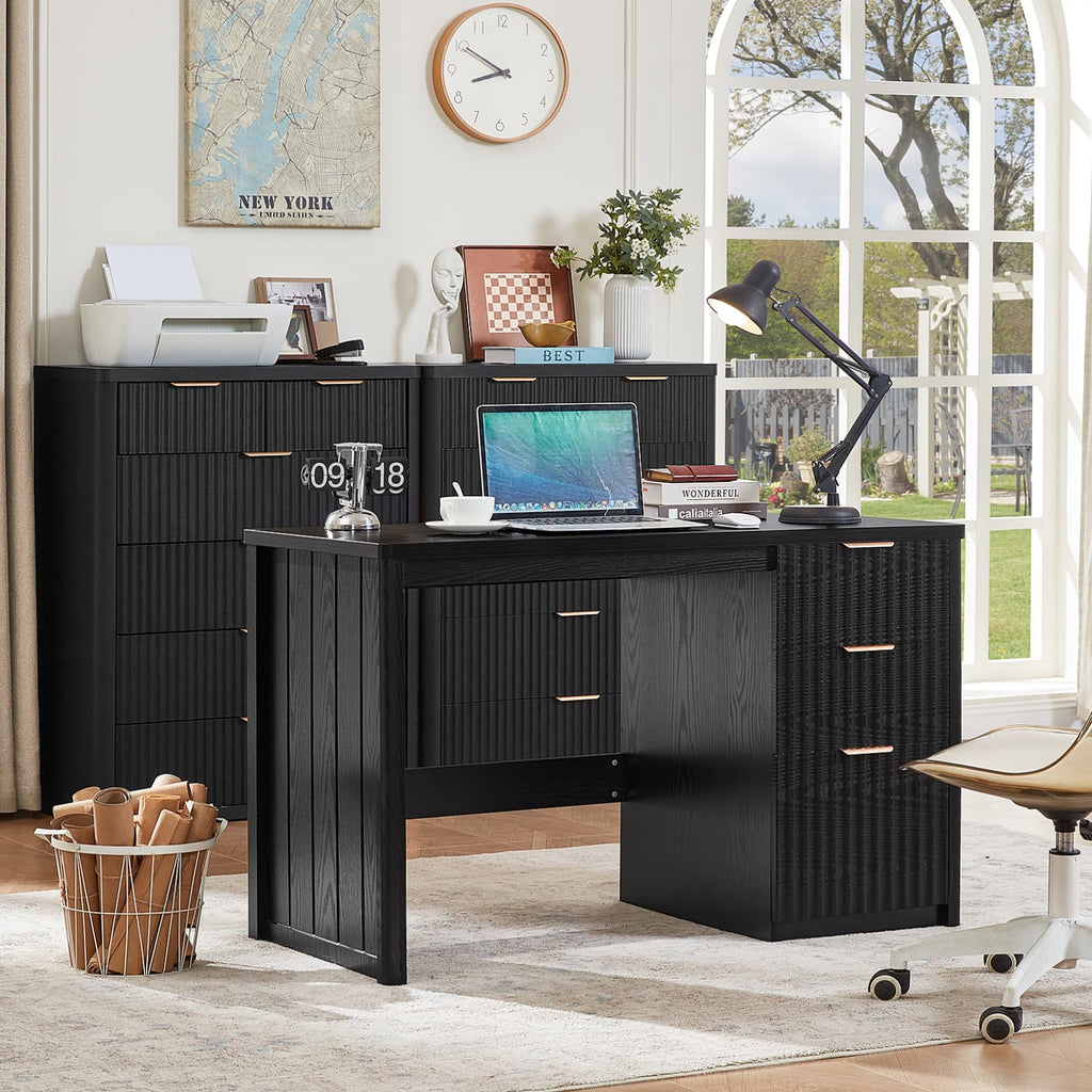 LEYAOYAO Office Desk 48" with 3 Drawers Storage File Cabinet