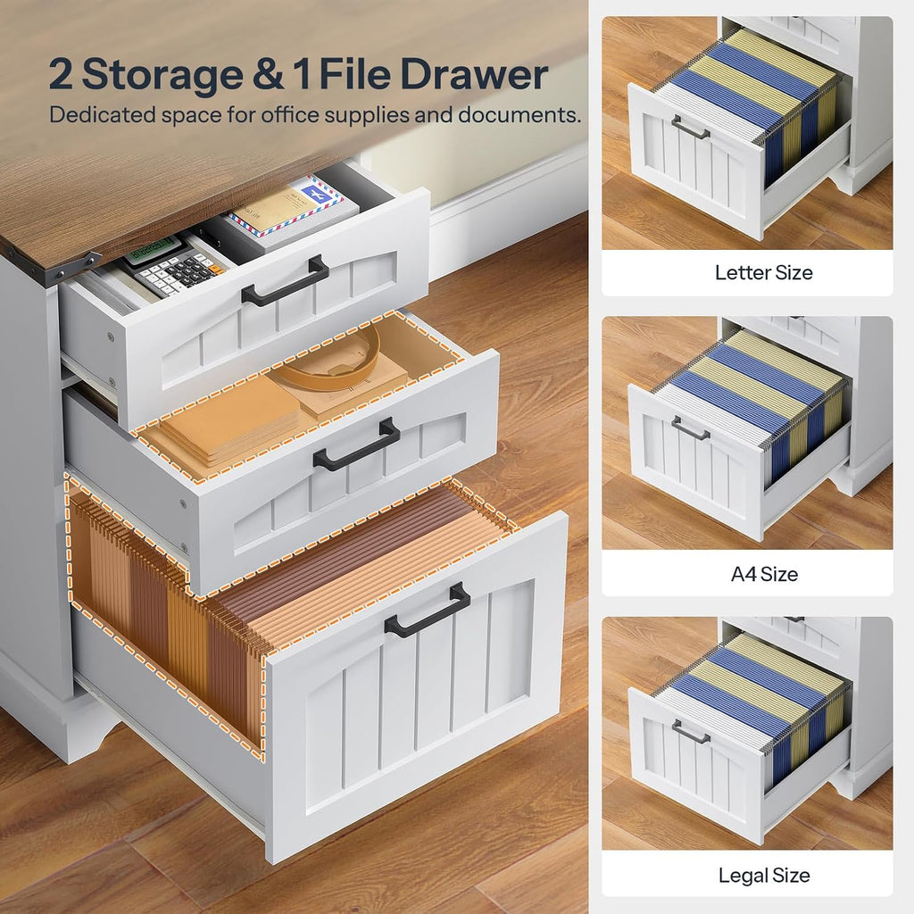 HOOBRO 59-Inch L-Shaped Student Desk with Storage