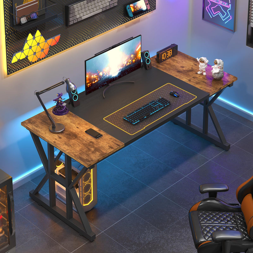 63" Large Computer Desk with Thickened Frame for Home Office, Living Room
