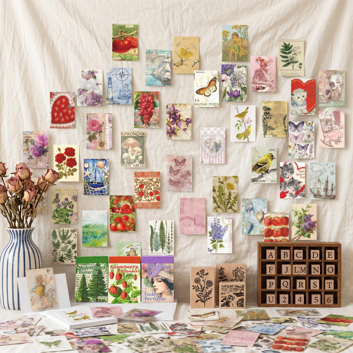 PRSTINCOL 2346PCS Quote Stickers,48 Sheets Scrapbook Supplies Kit Word Stickers for Journaling, Card Making, Vision Board Supplies for Adults Crafting