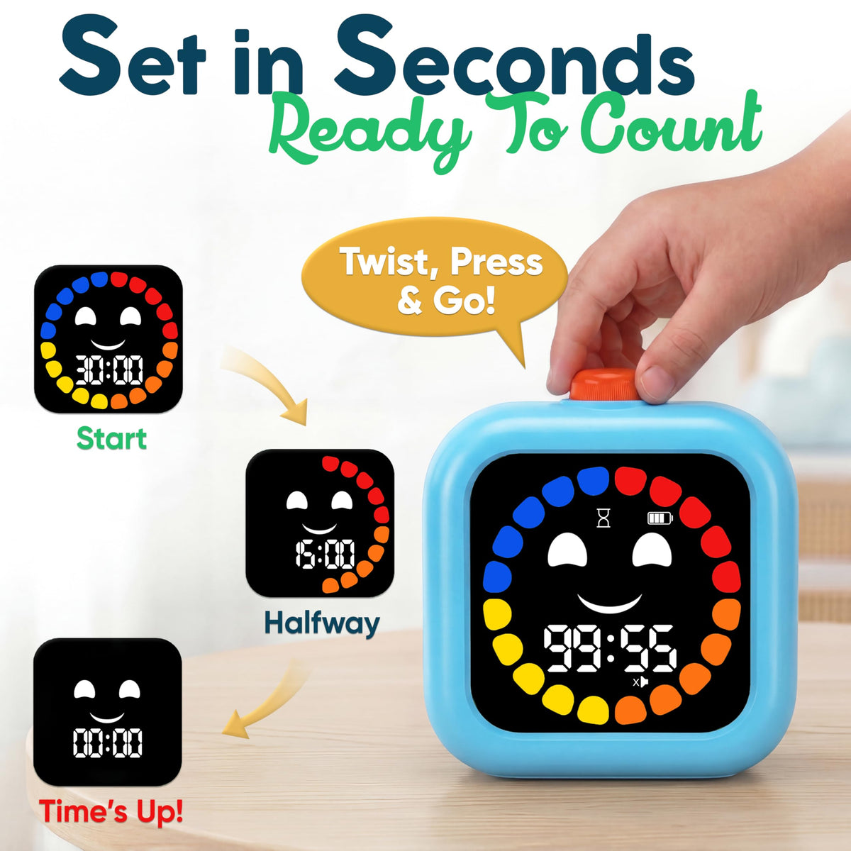 Digital Visual Timer for Kids - Calmer Routines & Transitions