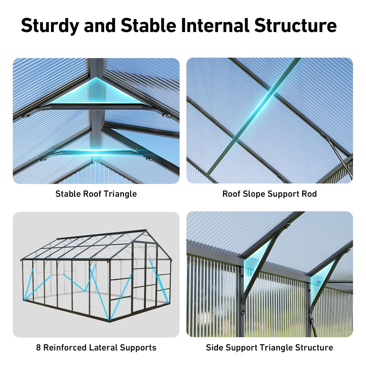 Windproof Tunnel Greenhouse with Thermometer (Multiple Sizes)
