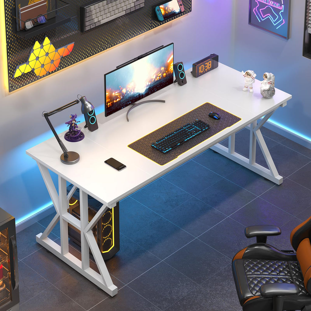63" Large Computer Desk with Thickened Frame for Home Office, Living Room