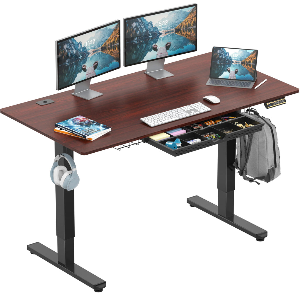 SHW 55-Inch Electric Adjustable Student Desk with Drawer