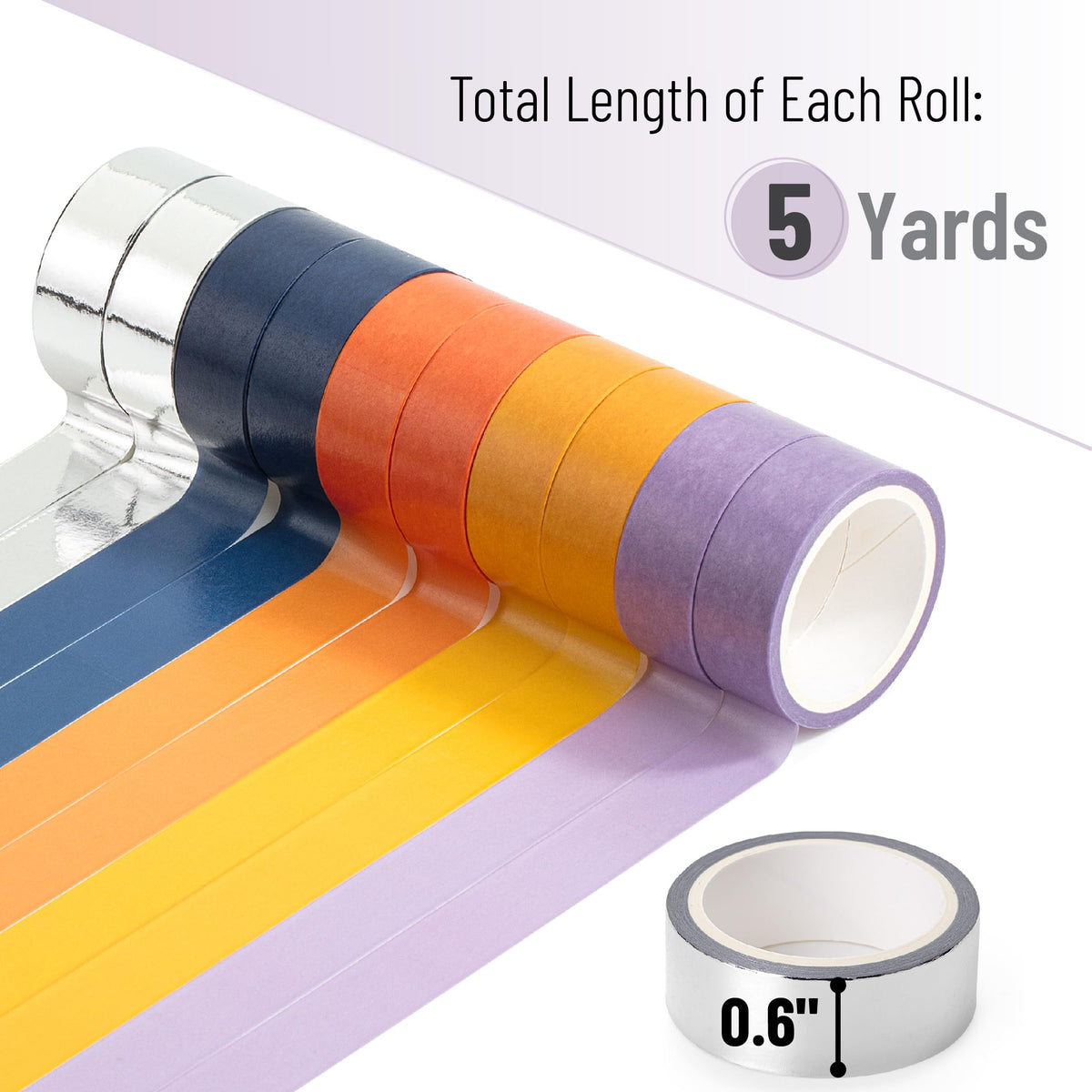 Mr. Pen- Washi Tape Set, 10 Rolls, 5.5 Yards/Roll