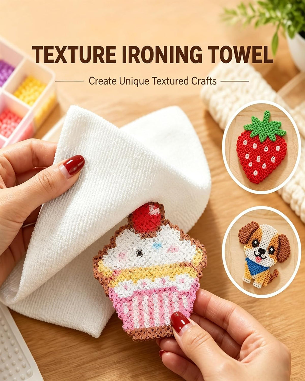 2pcs Fuse Bead Ironing Towel with Thick Texture for DIY Crafts