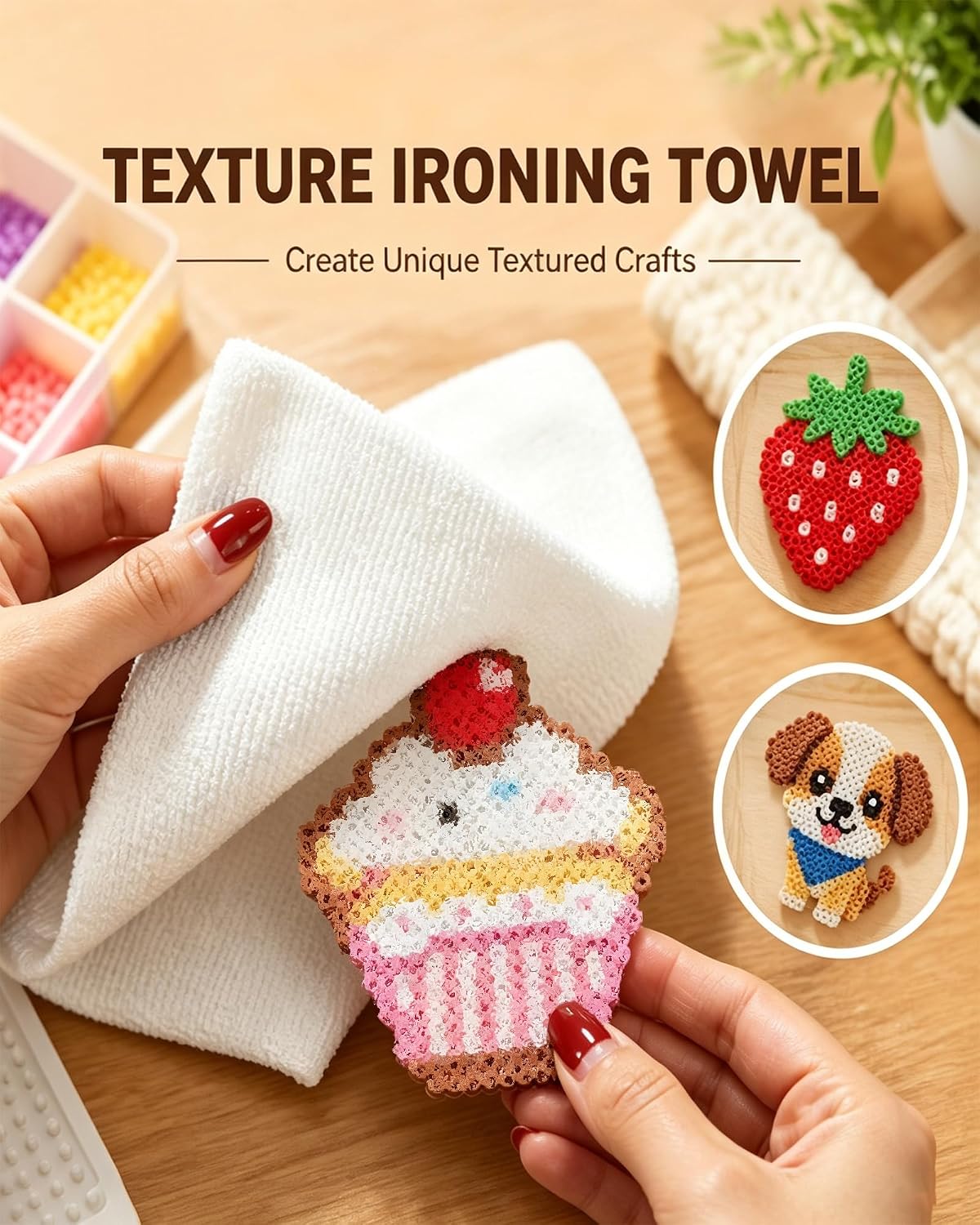 2pcs Fuse Bead Ironing Towel with Thick Texture for DIY Crafts