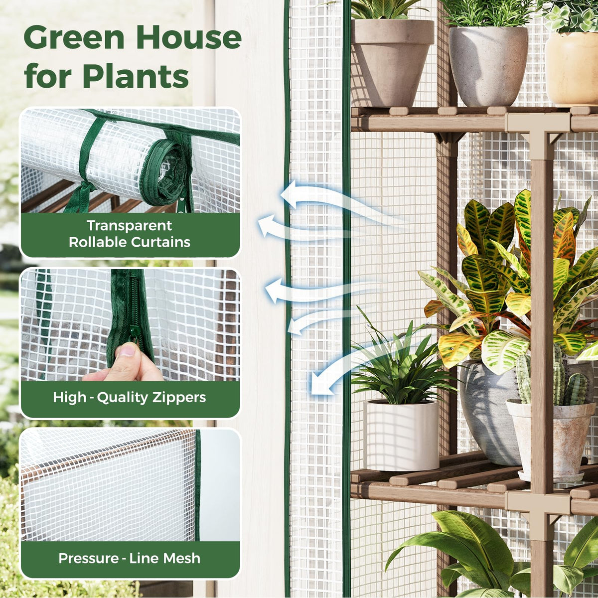Bamworld 2- and 3-Tier Mini Greenhouse with Optional Grow Light
