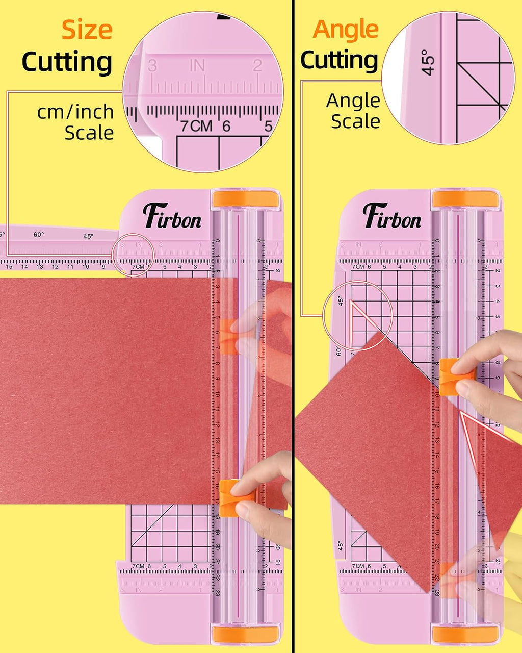 Firbon A5 Paper Cutter, Small Straight Paper Trimmer with Side Ruler