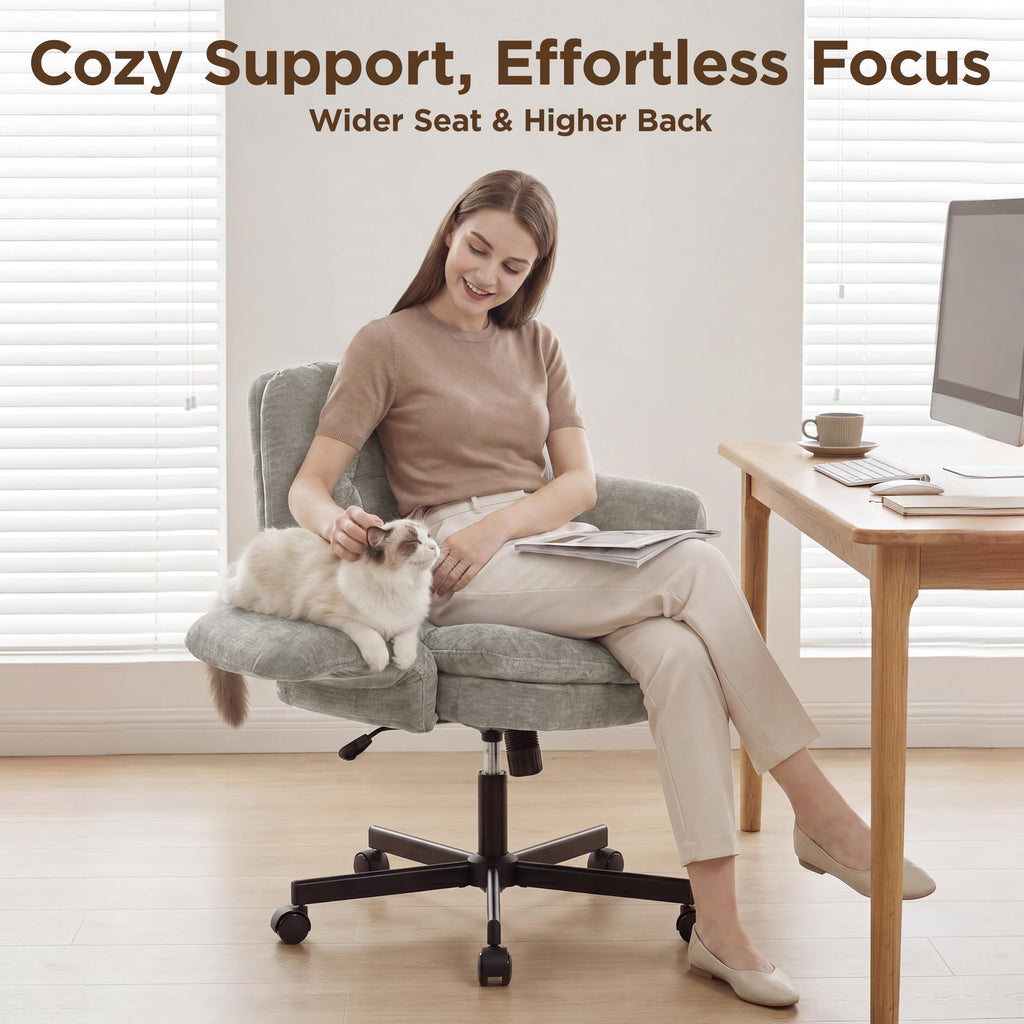 FiveWillowise Low-Back Cross-Legged Desk Chair (Multiple Colors)
