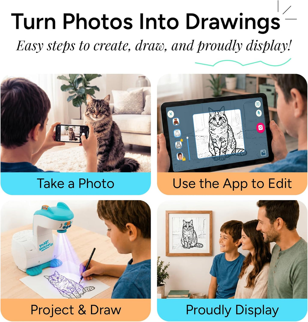 Flycatcher smART Sketcher 2.0 Projector, Step-by-Step Drawing, Kids Ages 5+