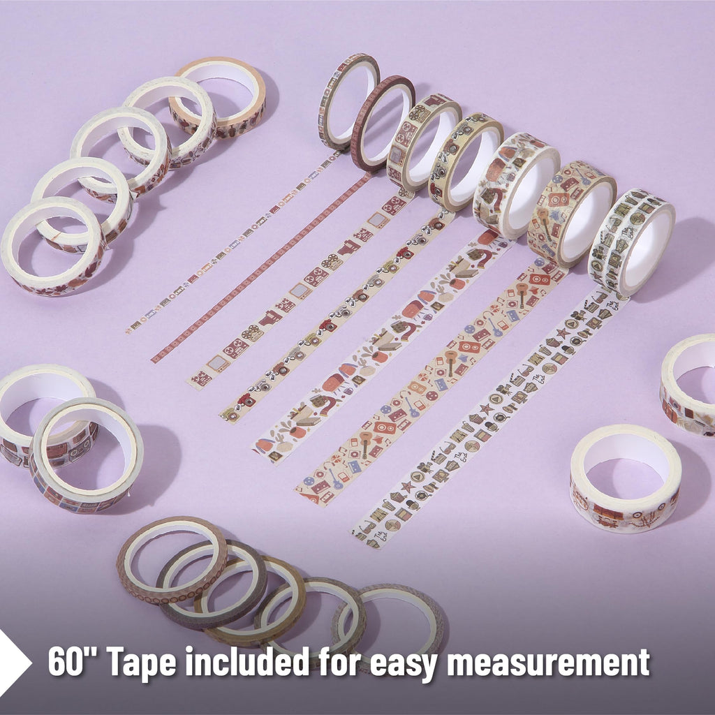 Mr. Pen- Washi Tape Set, 21 Rolls, Assorted Sizes, Floral