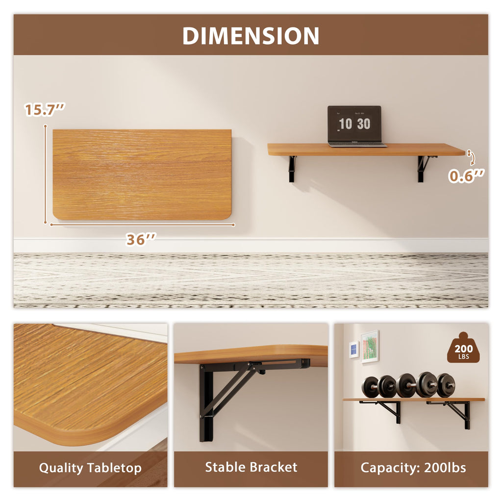 Dogsky Wall Mounted Folding Table 24x15.7 in - 100LB Capacity