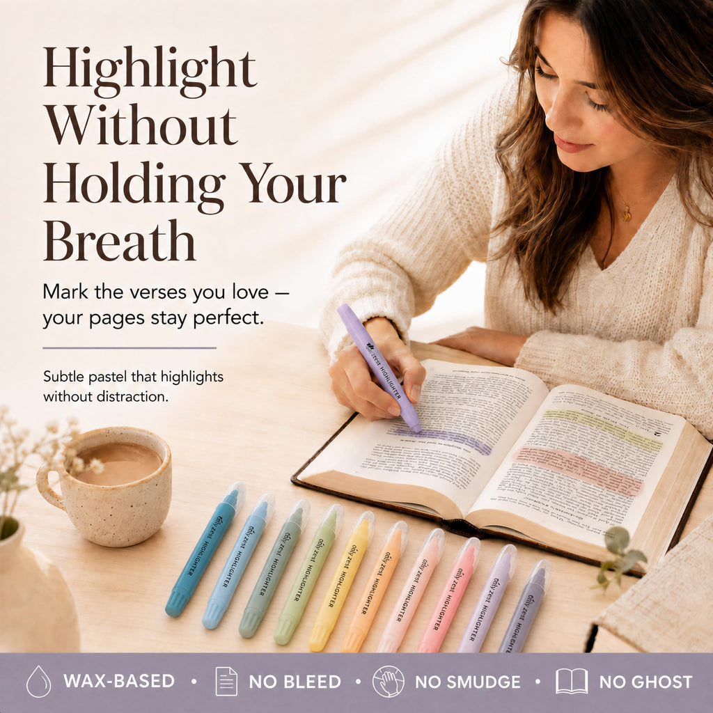 10 Pack Bible Safe Highlighters - Pastel Color, Wax Highlighters