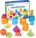 View-Thru Geometric Solids — 14-Piece Transparent 3D Shape Set (Grades K–8)