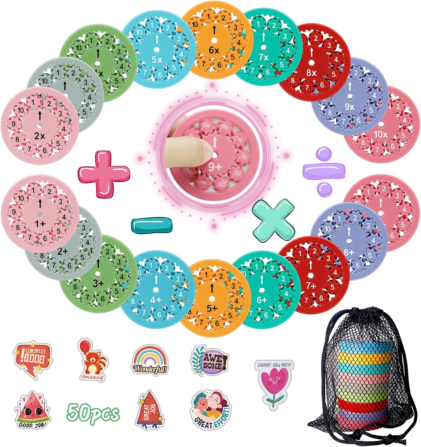 Math Fidget Spinners: Addition, Subtraction, Multiplication & Division