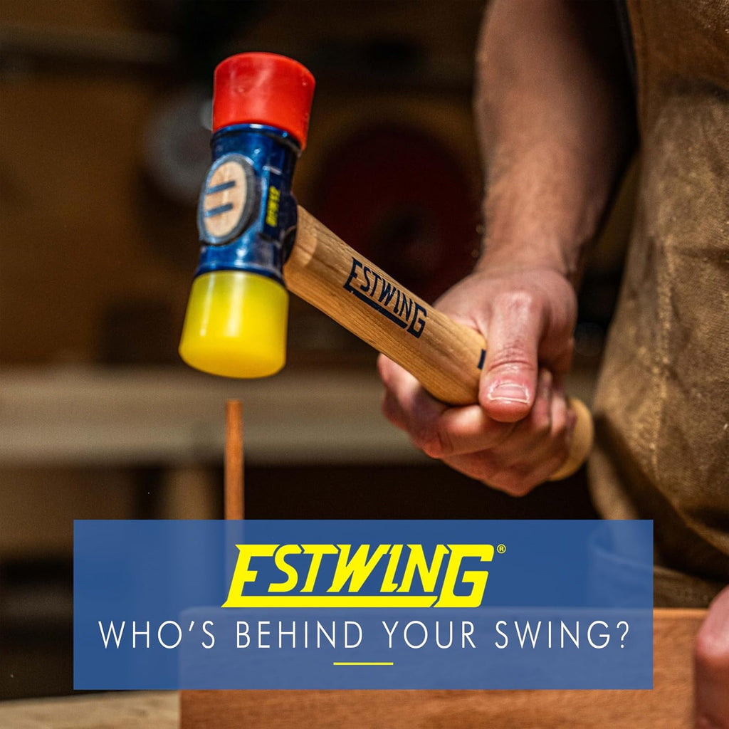 ESTWING Rubber Mallet, 12oz Red & Yellow Mallet, DFH12