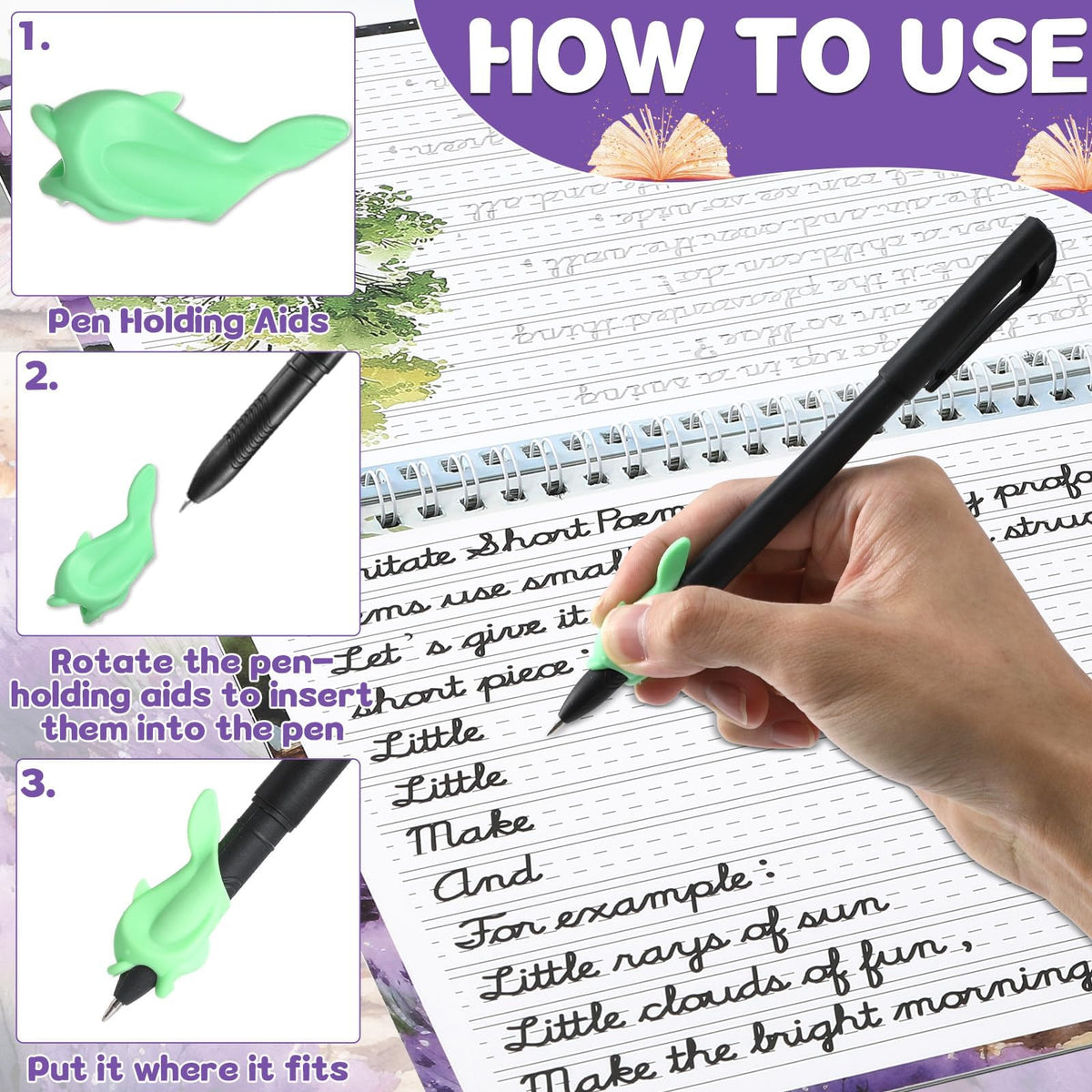 Grooved Cursive Handwriting Workbook Magic Reusable Grooved Cursive Handwriting Practice Guided Tracing with Disappearing Ink Pens for Beginners Kids Learning Activities Supplies (Letters)