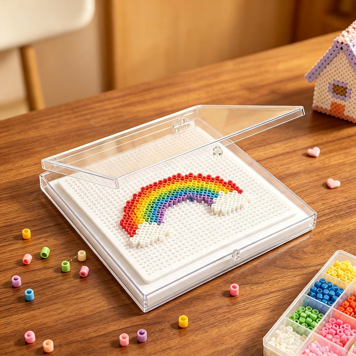 Fuse Beads Pause Box with 2.6mm Board, Beads Art Project Storage Organizer