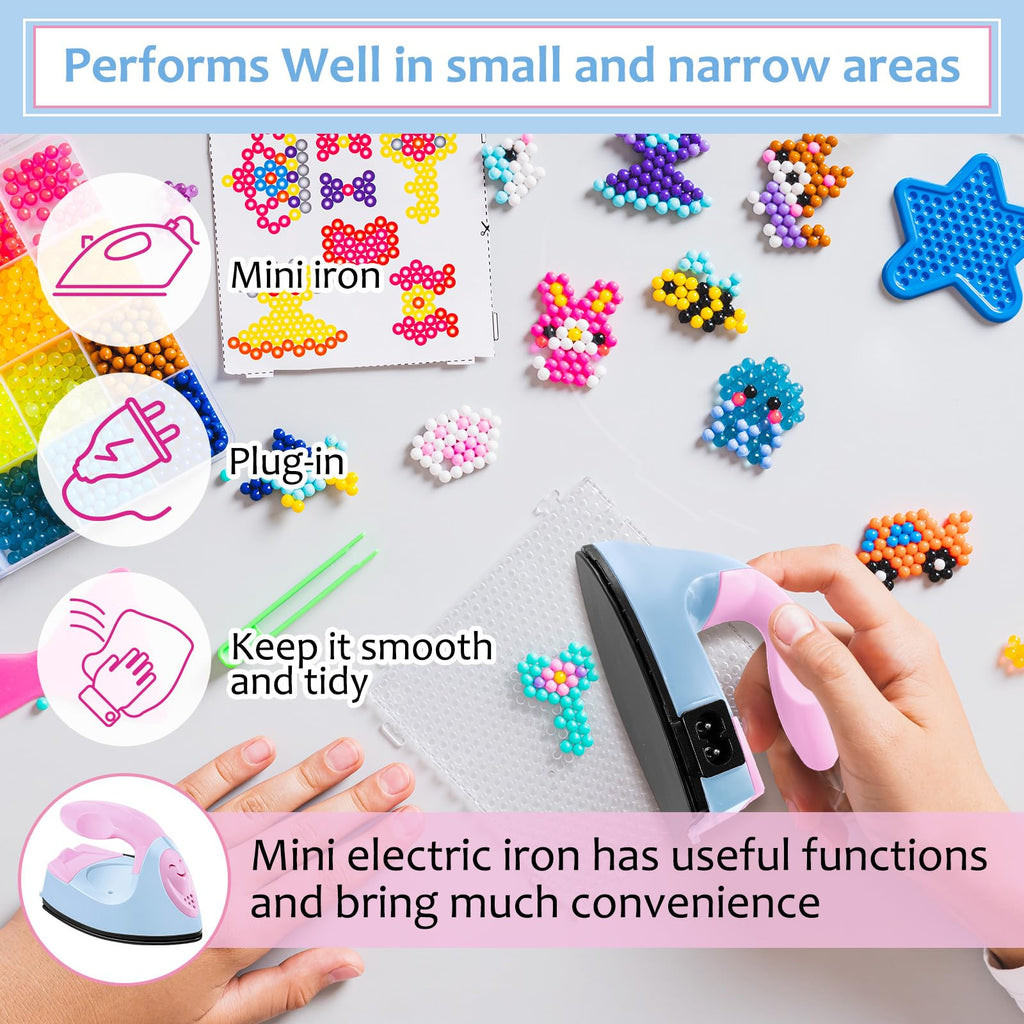 Honoson Mini Iron for Craft Small Iron on Patch Fuse Bead, Mint Green