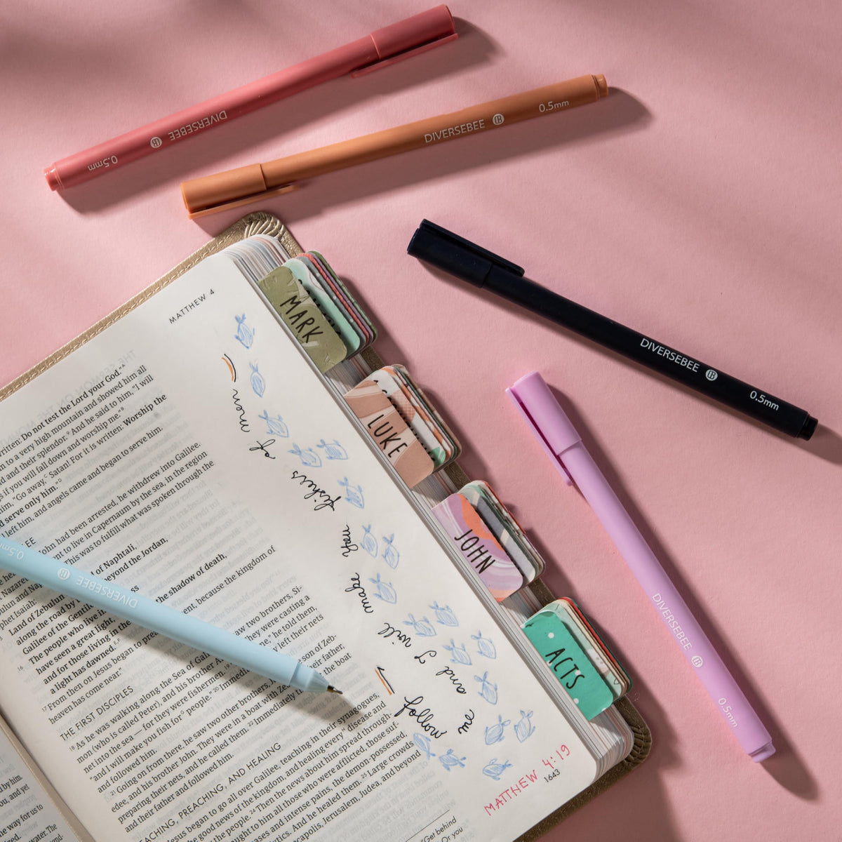 DIVERSEBEE Black Gel Ink Pens, 0.5 mm Gel Pens Fine Point