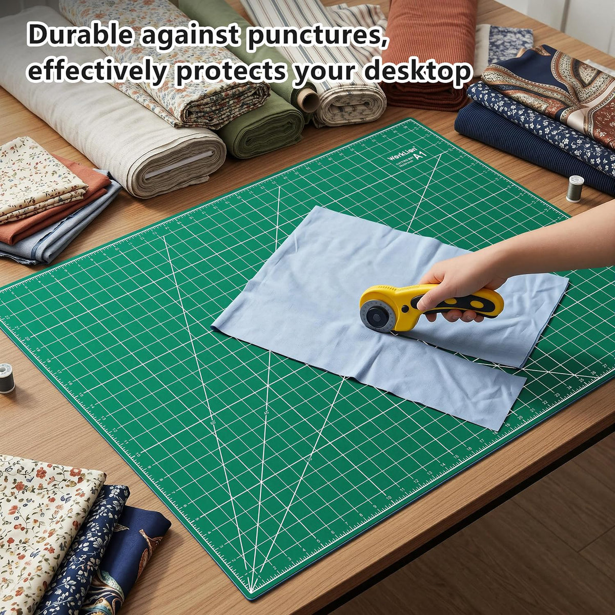 WORKLION 12" x 18" Art Self Healing PVC Cutting Mat, Double Sided, Gridded Rotary Cutting Board for Craft, Fabric, Quilting, Sewing, Scrapbooking Project……