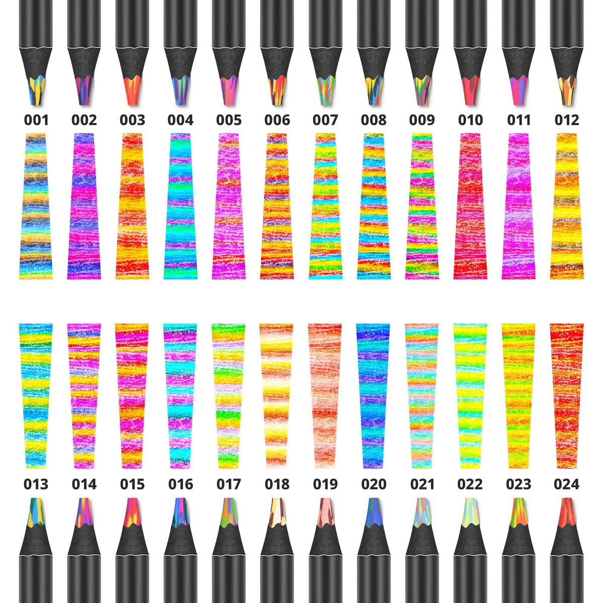 Yangmei Stocking Stuffers, Art Supplies, 12 Rainbow Colored Pencils