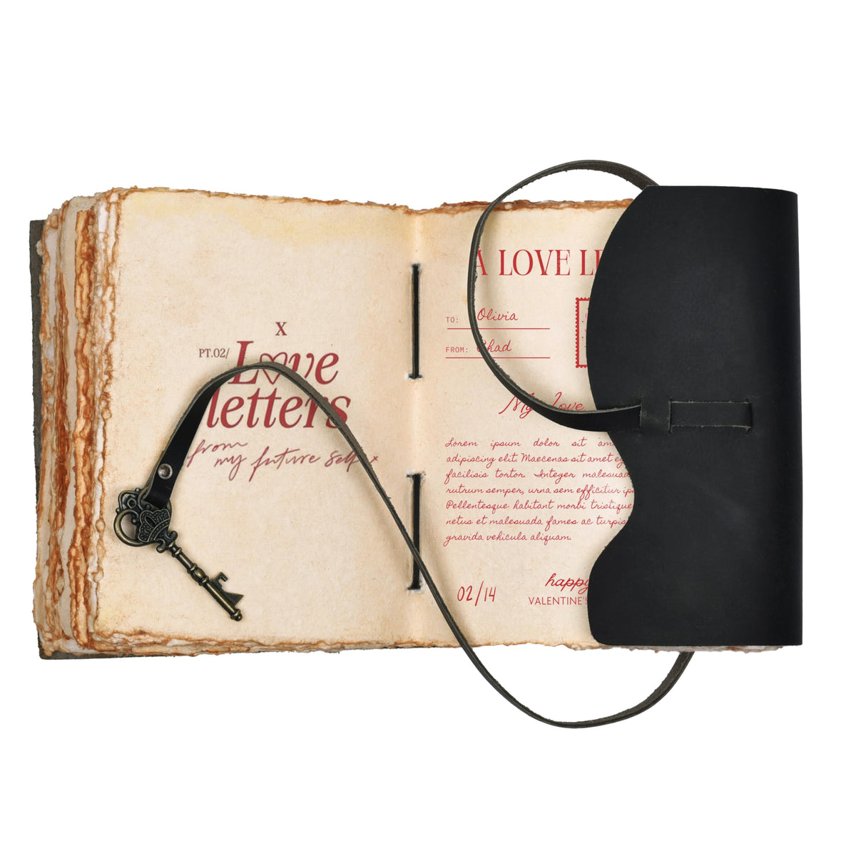 LEATHER VILLAGE Vintage Leather Journal Key Lock, Teal 6x4.