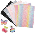 6PCS Fuse Beads Glitter Fabric Ironing Paper, 7.87 x 5.91 Inch Fuse Chunky Fabric Ironing Paper Reusable Chunky Sparkle IronPaper with PU Leather Easy to Iron Out Non-Porous for Bead Craft