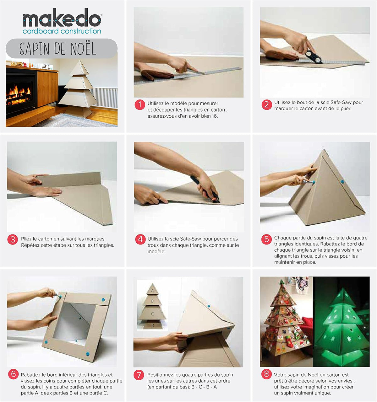 Makedo Starter | Cardboard Construction Starter Pack, 36 Pieces, Age 4+
