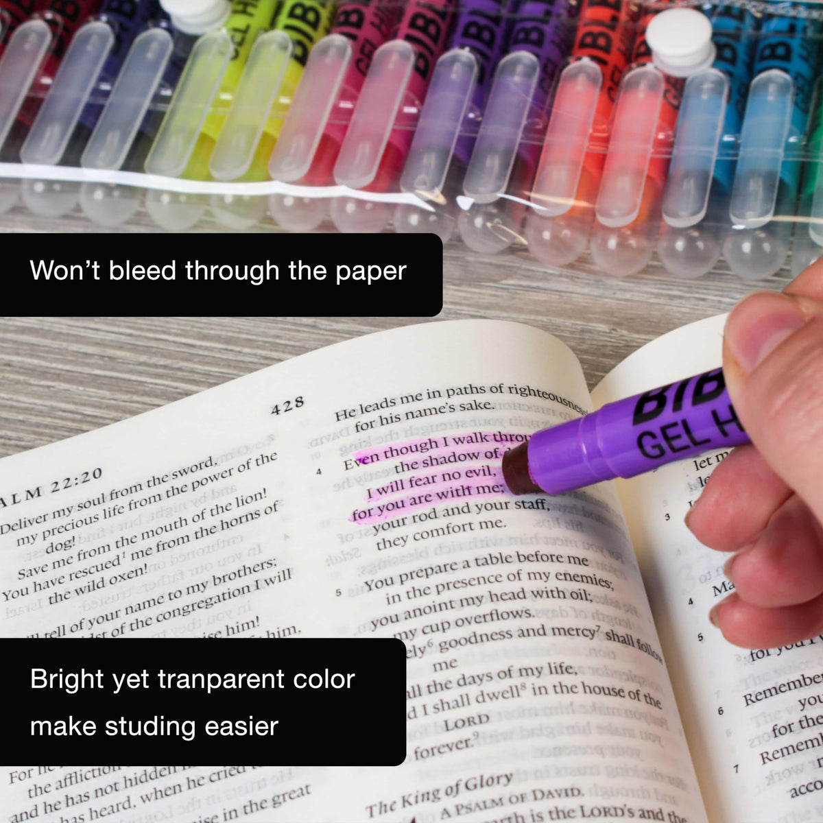 U.S. Office Supply Bible Safe Highlighter, Set of 6 Assorted Colors