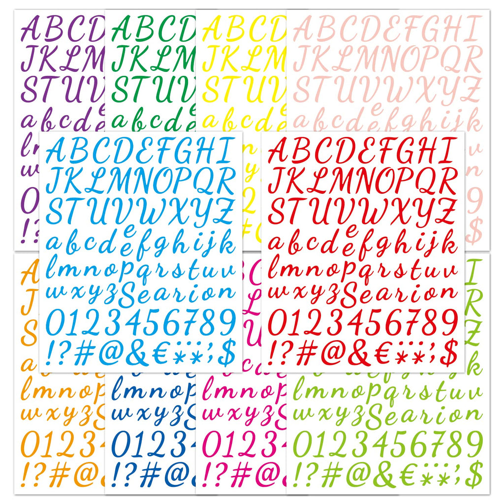 1512 Letter Stickers 12 Sheets Alphabet Stickers Vinyl Self-Adhesive Number Alphabet Vinyl Stickers, Mailbox Numbers Labels DIY Crafts Art Making, Decals for Sign,Scrapbook, Classroom Decor, Door