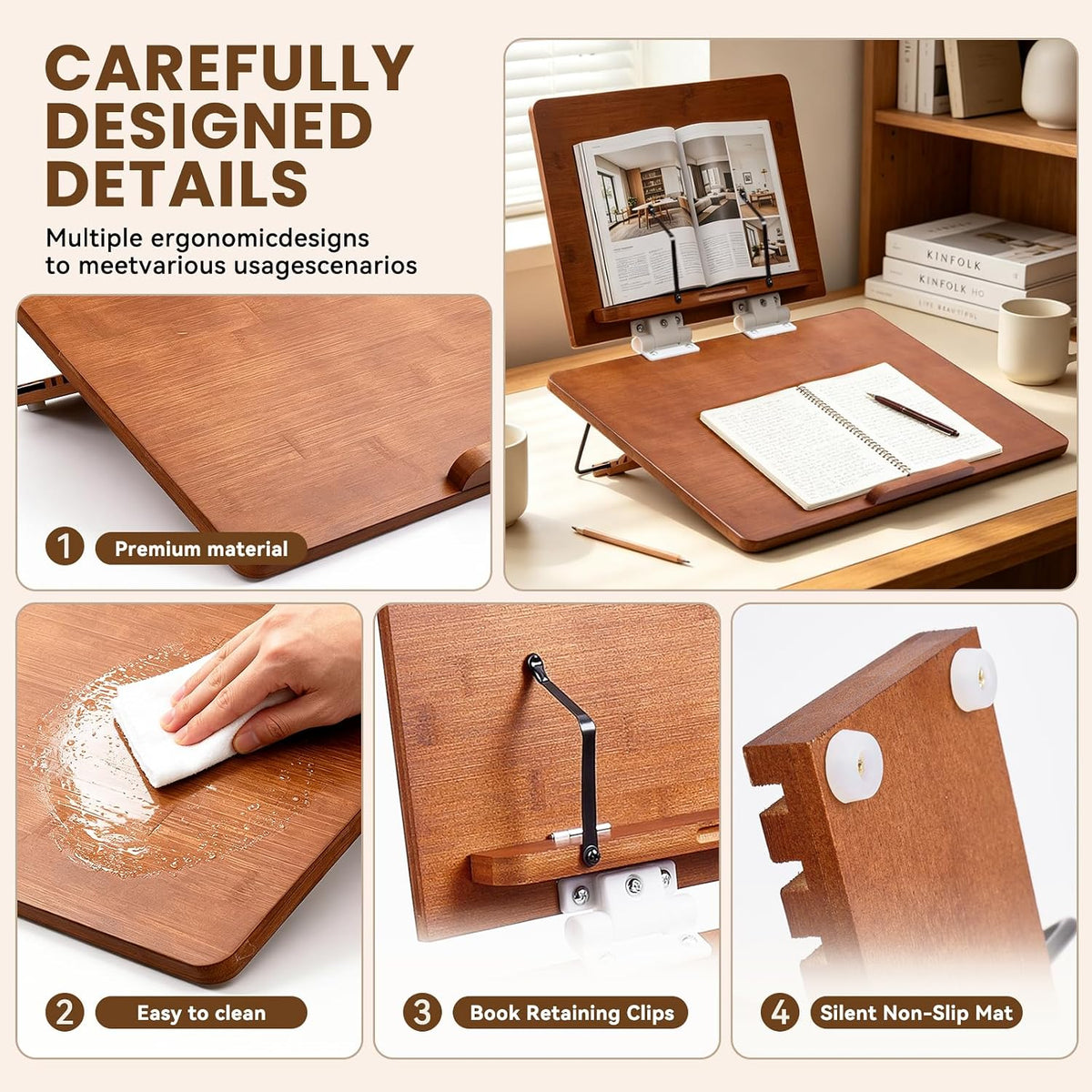 Ergonomic Double Layer Adjustable Slant Board for Writing (Tea Color)
